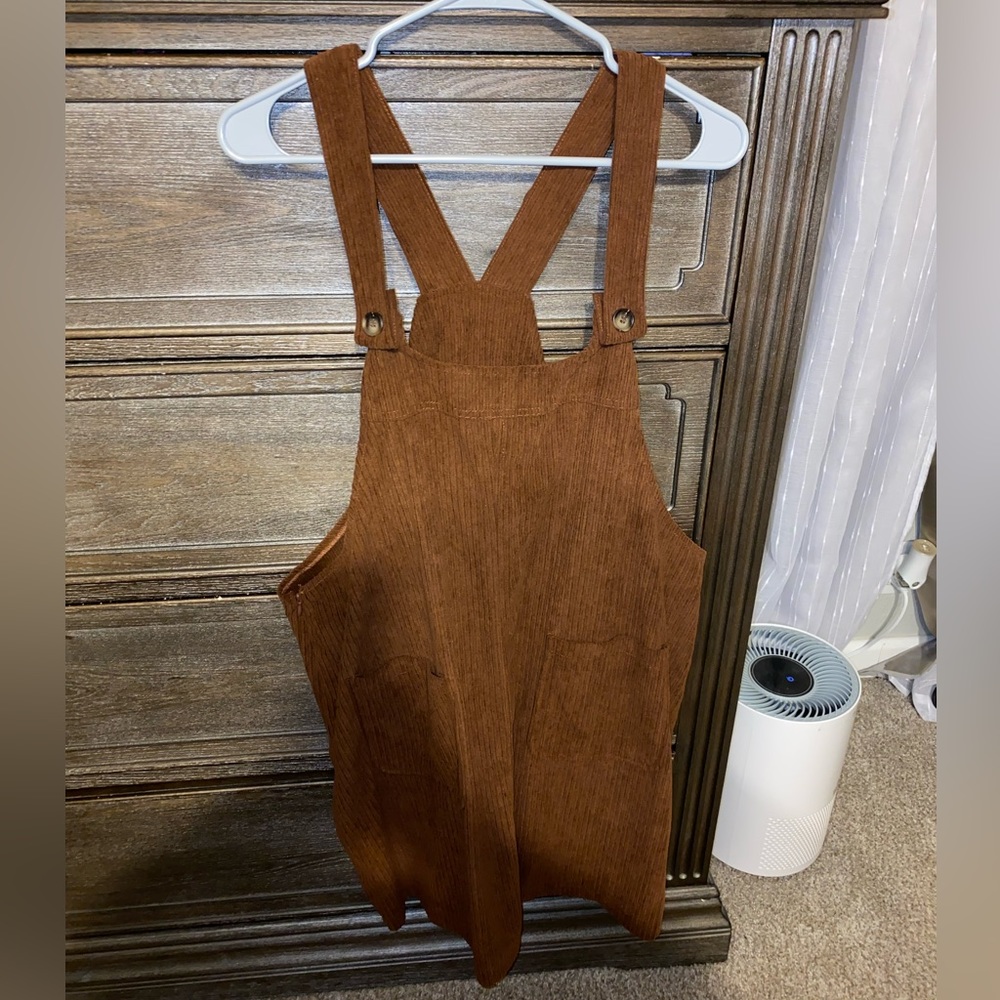 SHEIN Overall Corduroy Dress